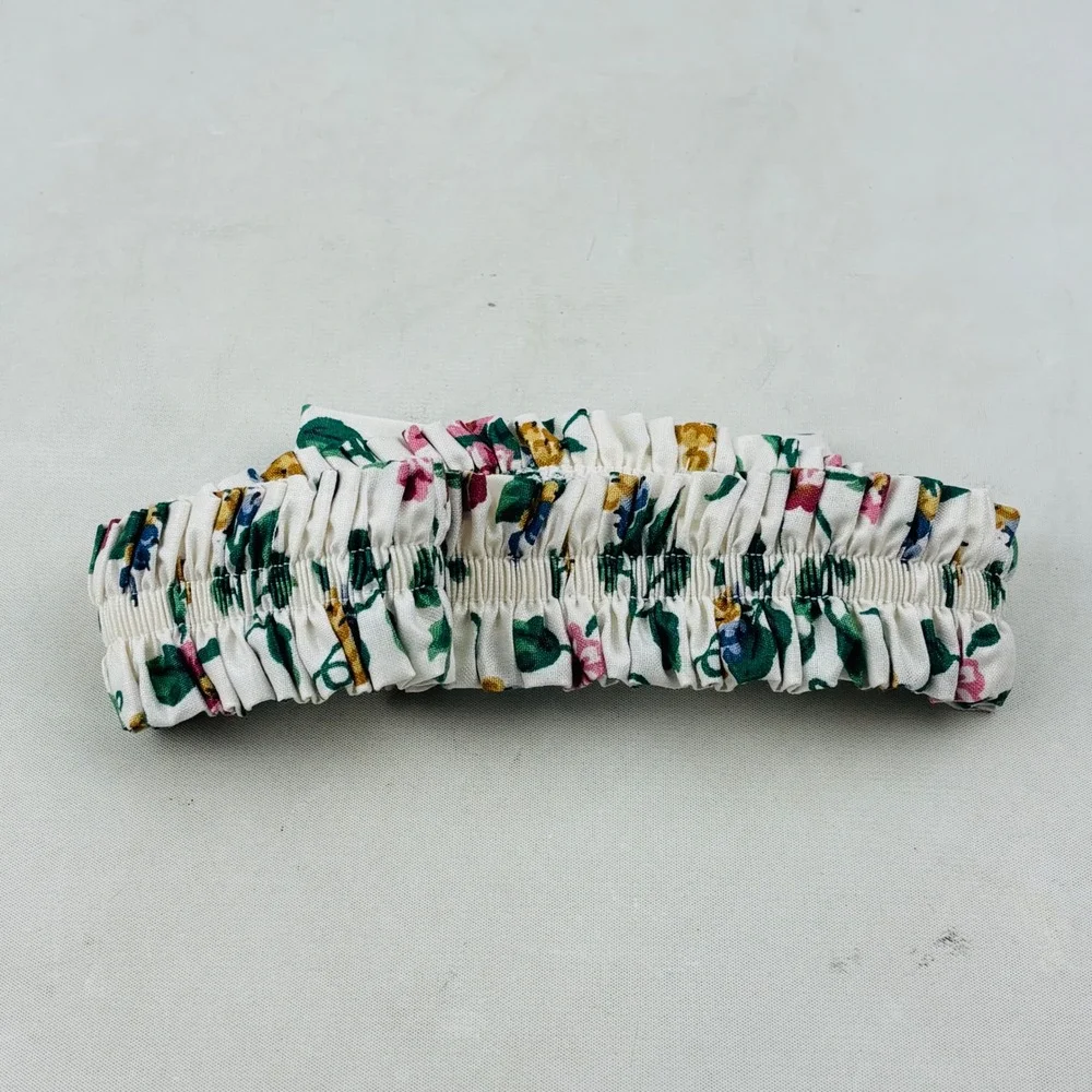 Longaberger White Vine Small Basket Garter Bow Floral‎ Accessory 2616618